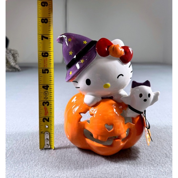 Hello Kitty Halloween Pumpkin Candle House New Blue Sky Clayworks Sanrio - Picture 7 of 8